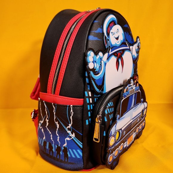 Loungefly Ghostbusters Stay Puft Man Chasing Ecto - 1 Light UP Mini Backpack NEW - Picture 5 of 15